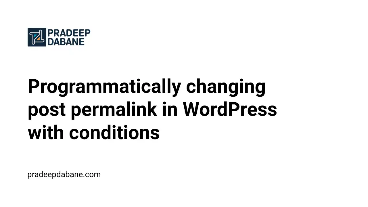 Alter the post permalink programmatically in WordPress